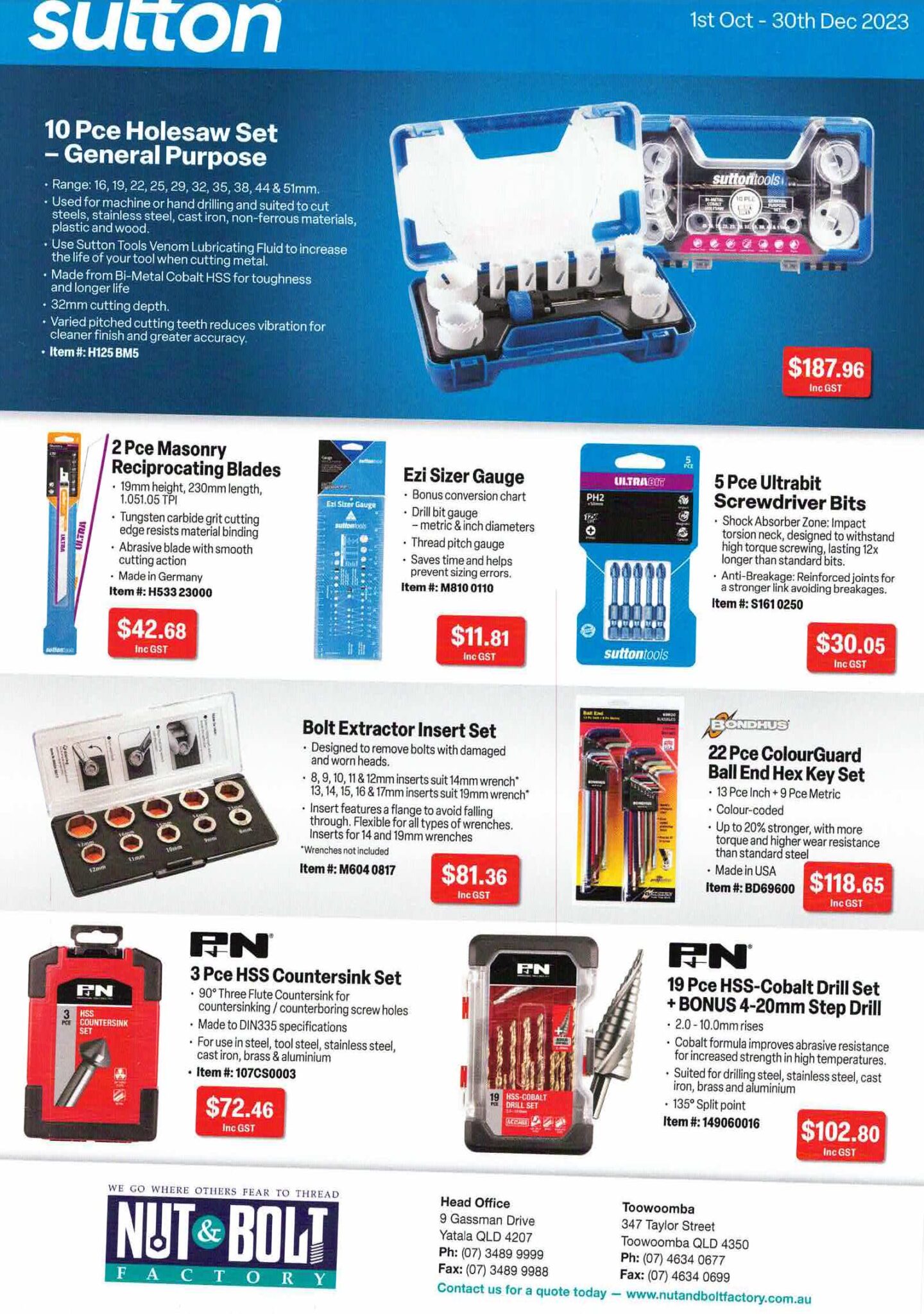 Nut and Bolt Factory Yatala & Toowoomba